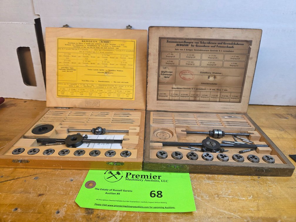 (2) Incomplete Bergeon Tap and Die Sets.