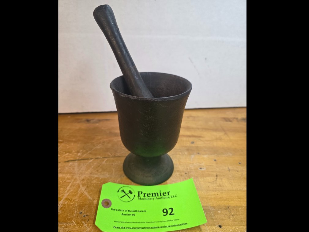 Vintage Cast Iron Mortar and Pestle.