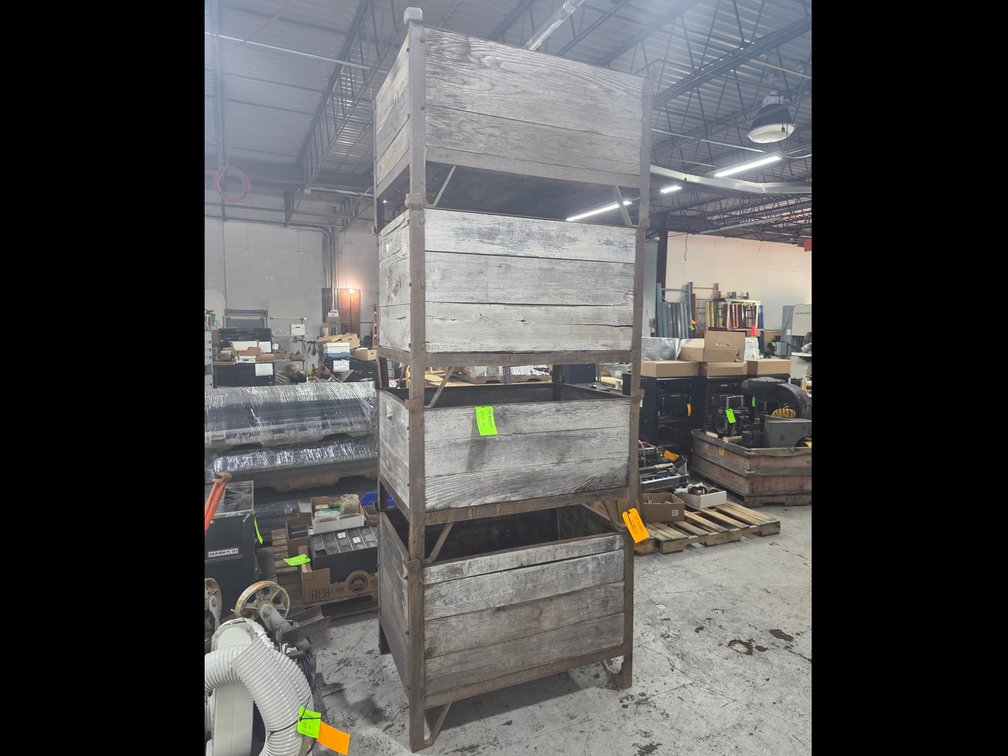 (4) 42" x 30" x 18-1/2" Stackable Beavertail Storage Crates. 