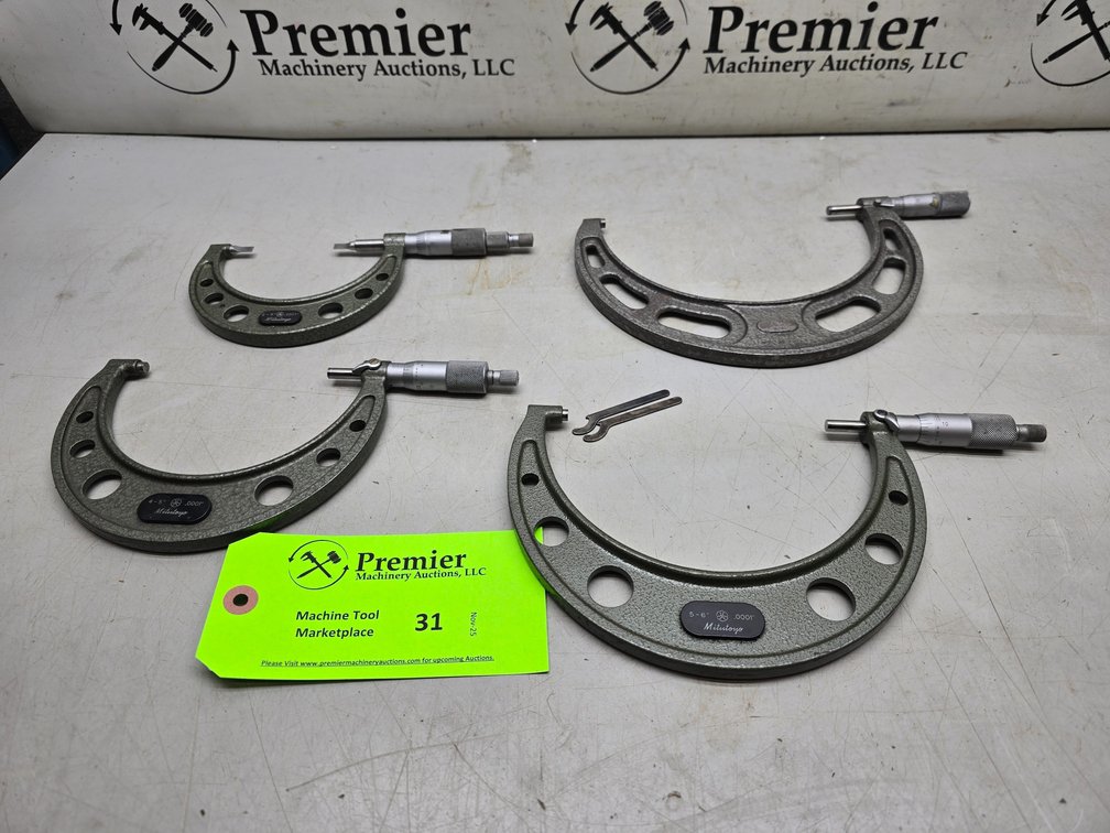 (4) .0001" Graduation Micrometers 4" to 7".