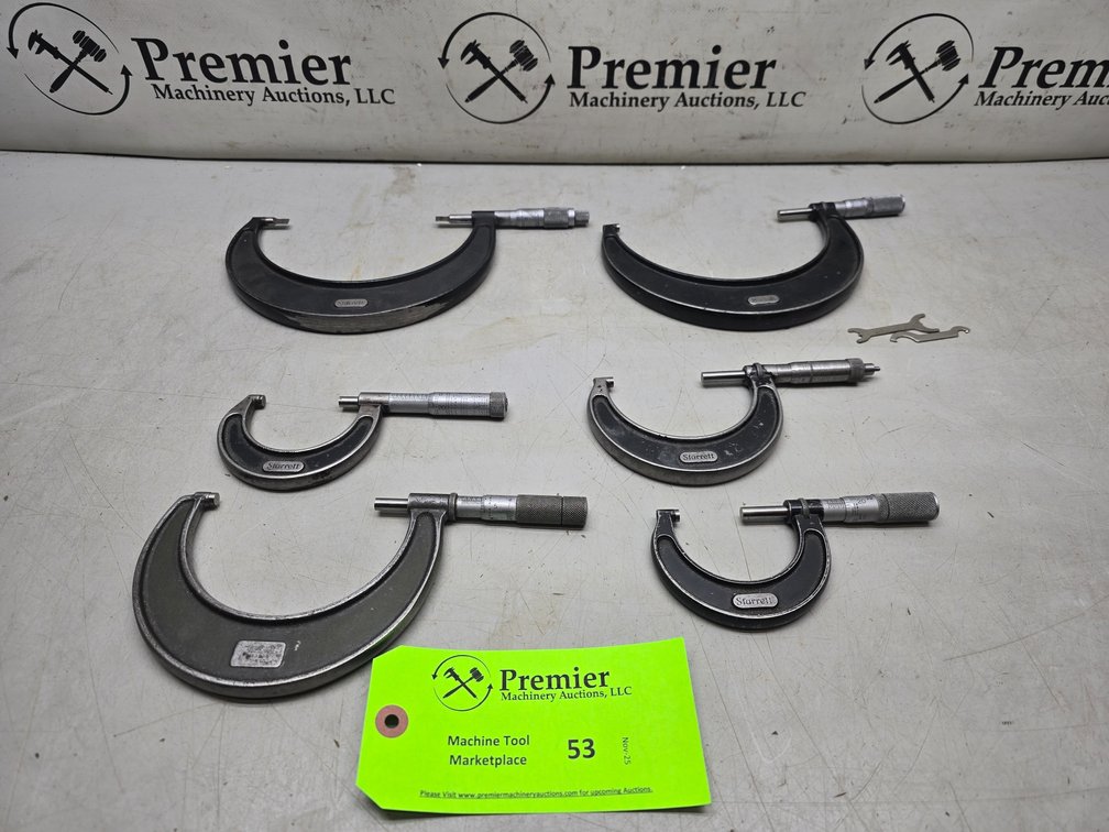 (5) Starrett. 001" Graduation Micrometers 