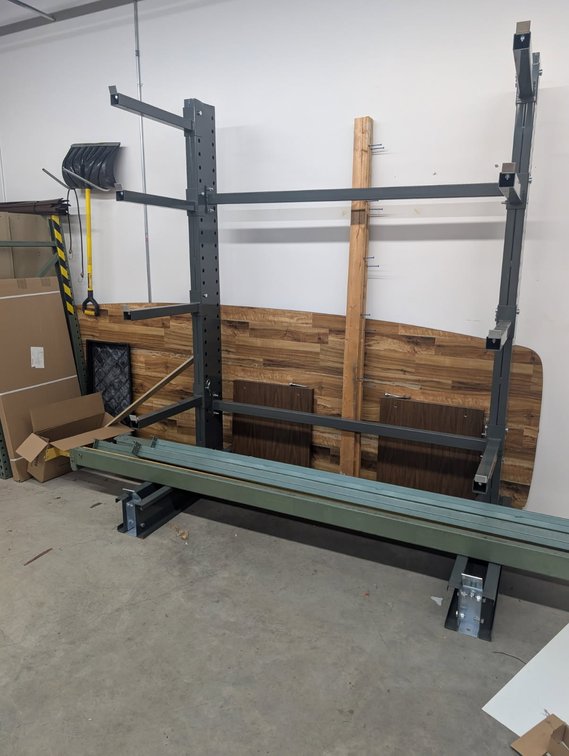Section of Cantilever Type Stock Material Shelving. 