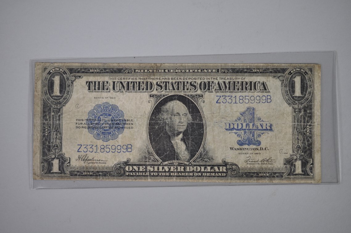 1914 Five Dollar and 1923 One Dollar Blue Seal Notes, photo 11 of 18
