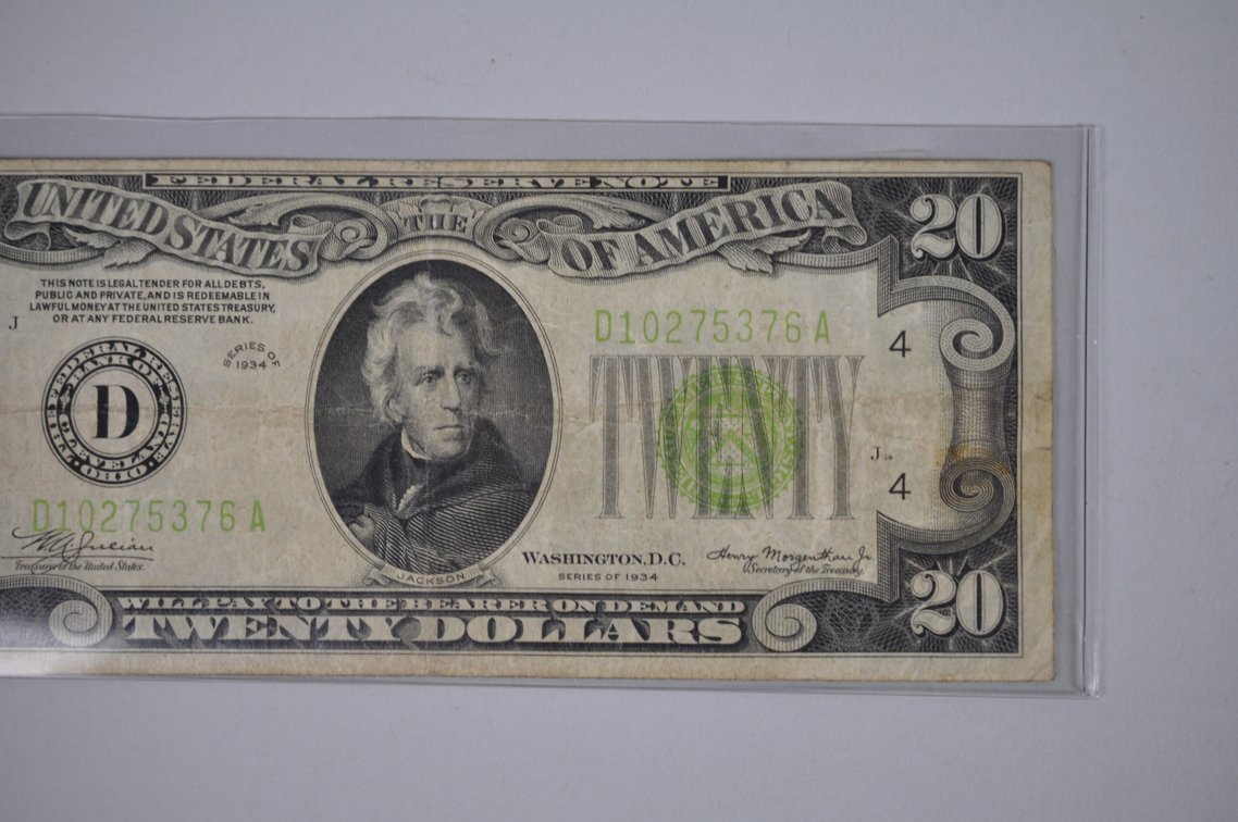 1934 Small Type $10 & $20 Notes, photo 11 of 15