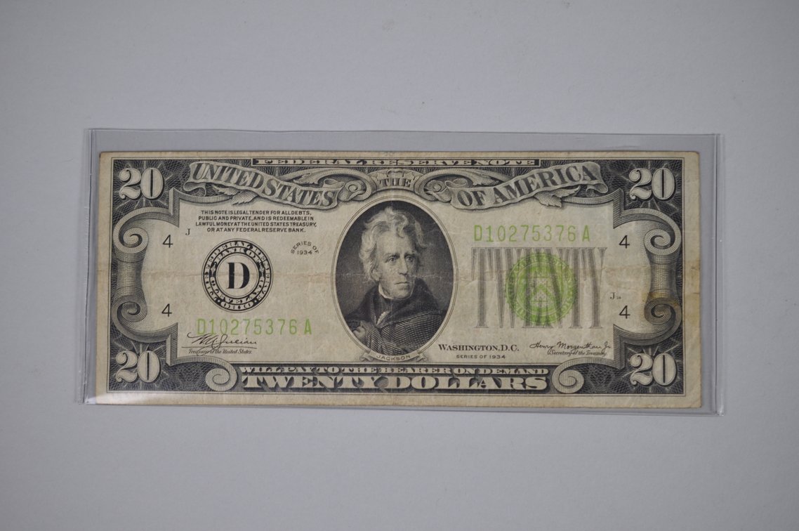 1934 Small Type $10 & $20 Notes, photo 9 of 15