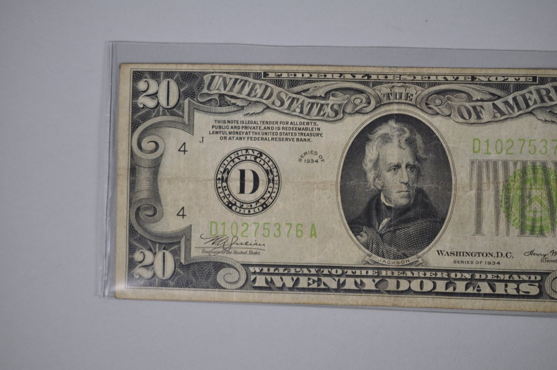 1934 Small Type $10 & $20 Notes, photo 10 of 15