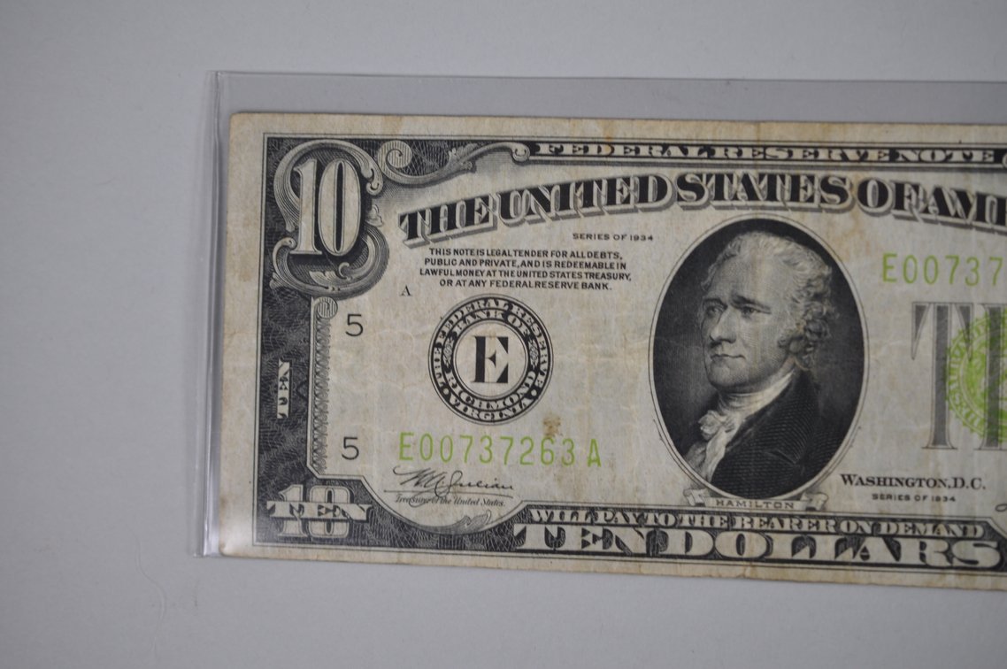 1934 Small Type $10 & $20 Notes, photo 3 of 15