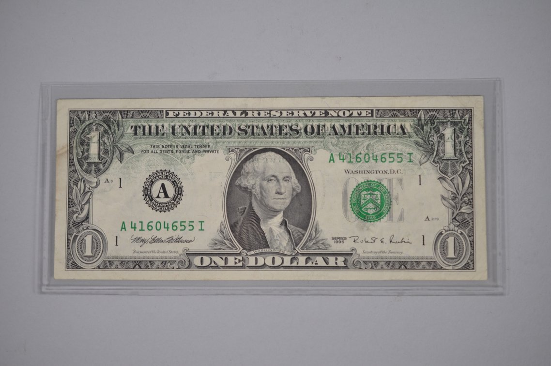 Series of 1995 Small Type One Dollar Error Notes, photo 11 of 16
