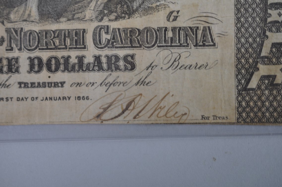 NC One and Three Dollar Civil War Obsolete Banknotes, photo 6 of 15