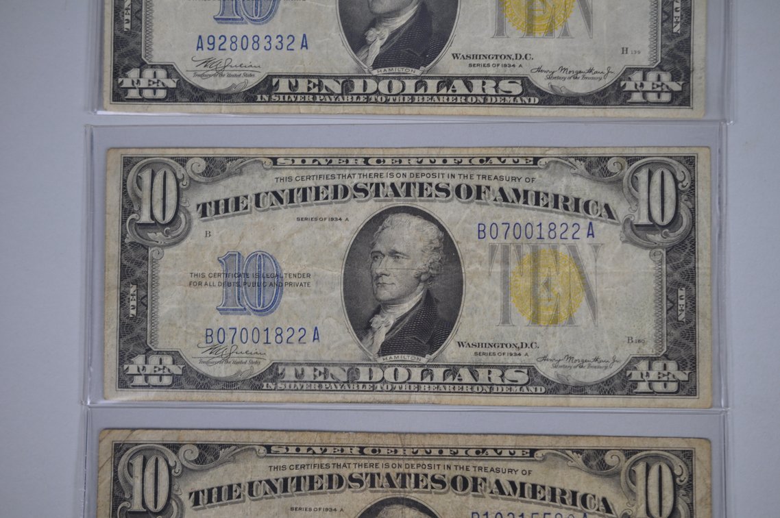1934A $10 Small Type Silver Certificates, photo 4 of 13