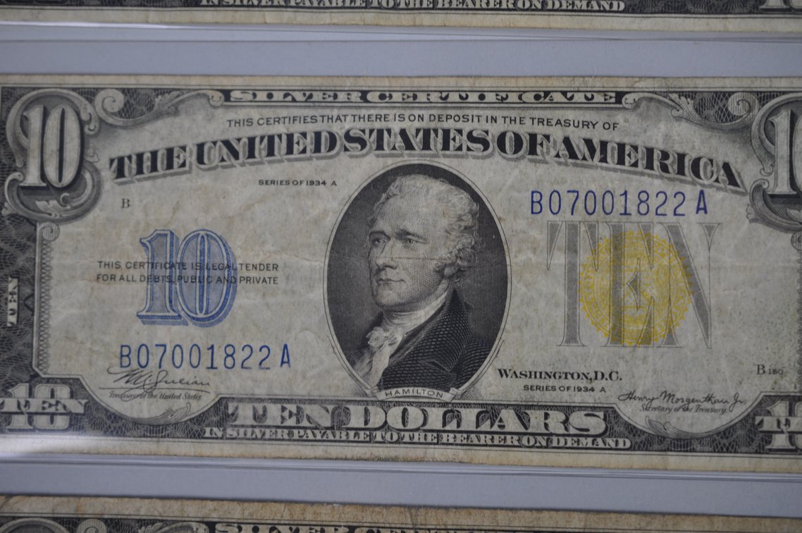 1934A $10 Small Type Silver Certificates, photo 5 of 13