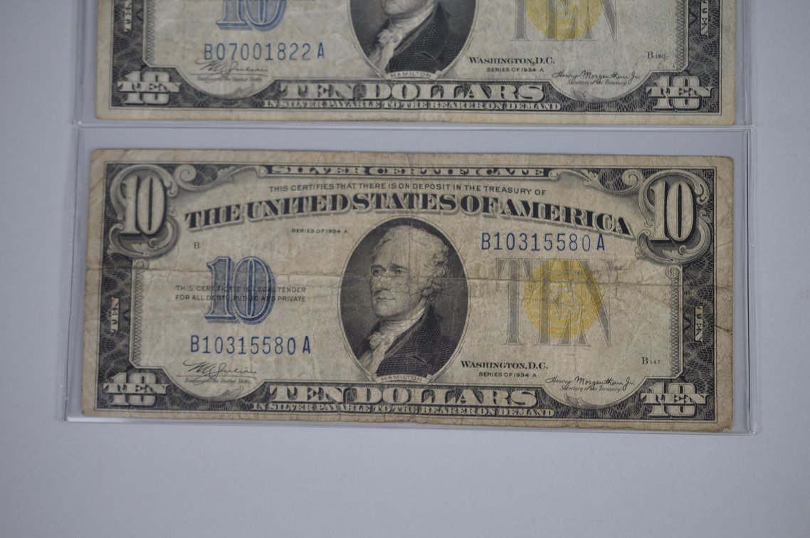 1934A $10 Small Type Silver Certificates, photo 6 of 13