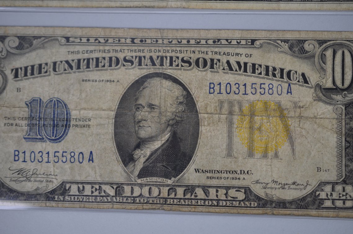 1934A $10 Small Type Silver Certificates, photo 7 of 13