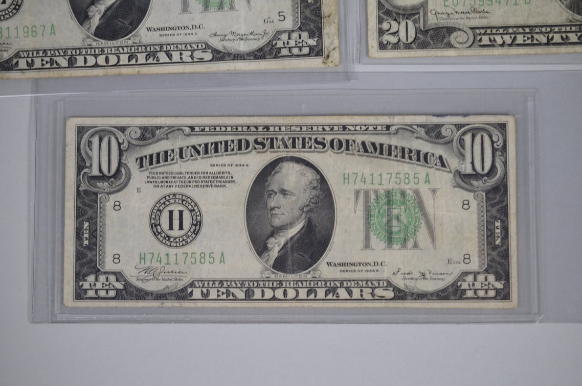 1934 A–D Small Type $10 & $20 Green Seal, photo 4 of 13