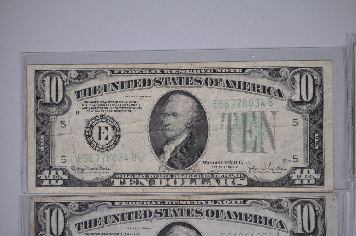 1934 A–D Small Type $10 & $20 Green Seal, photo 2 of 13