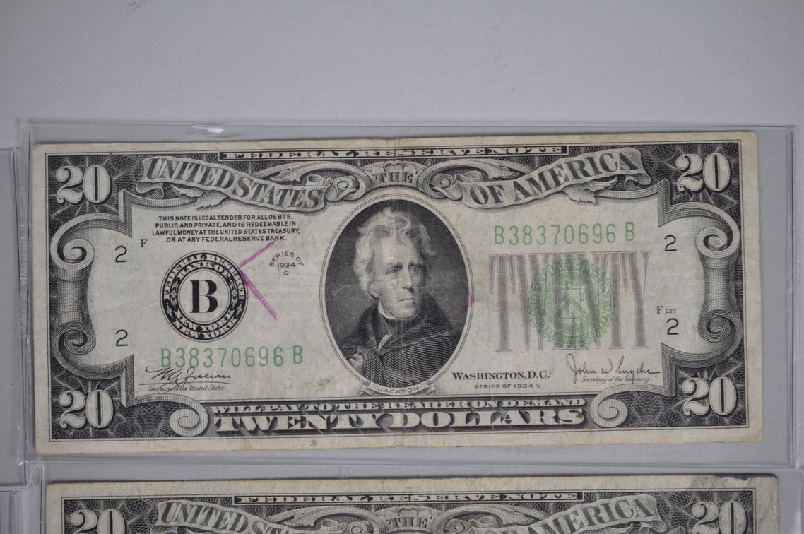 1934 A–D Small Type $10 & $20 Green Seal, photo 6 of 13