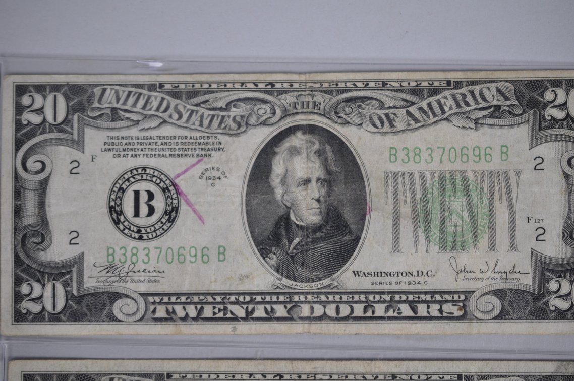 1934 A–D Small Type $10 & $20 Green Seal, photo 7 of 13