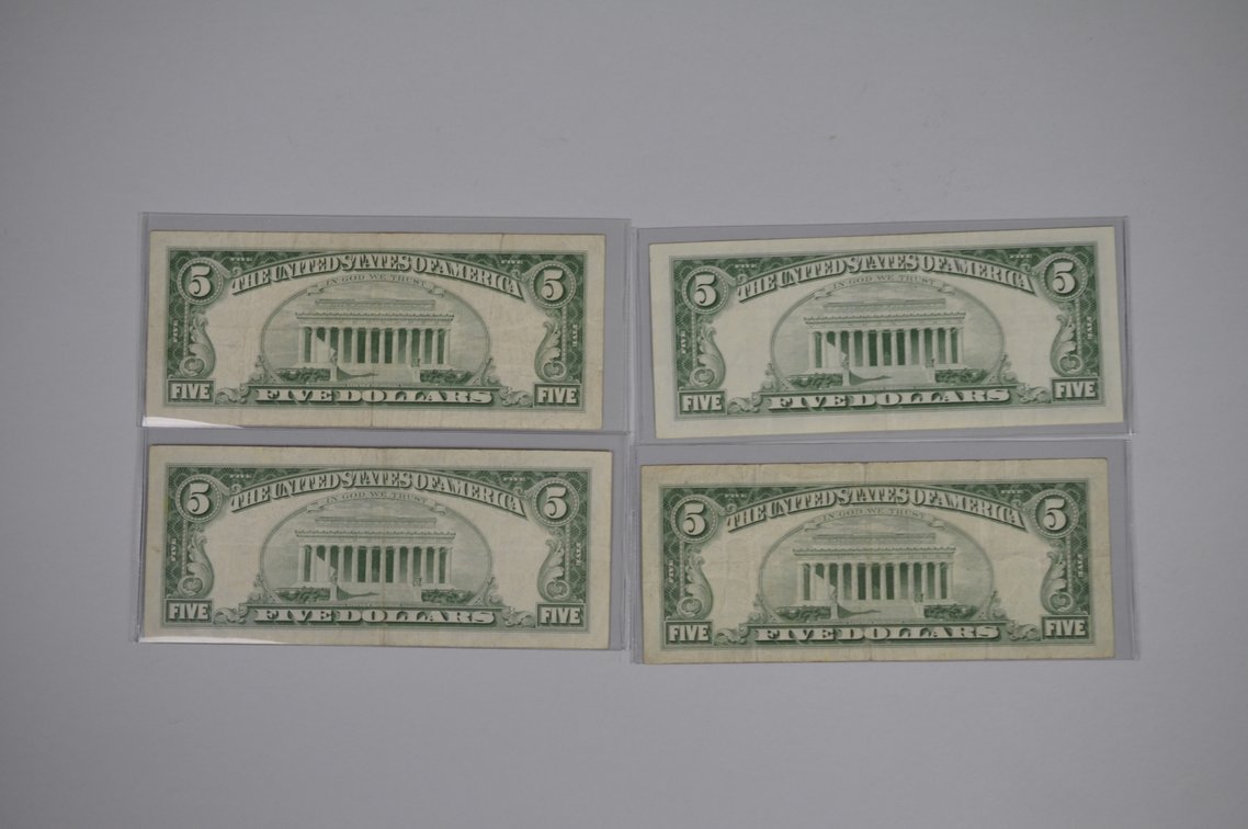 1934/53/63 Small Type Five Dollar Blue & Red Seals, photo 20 of 20
