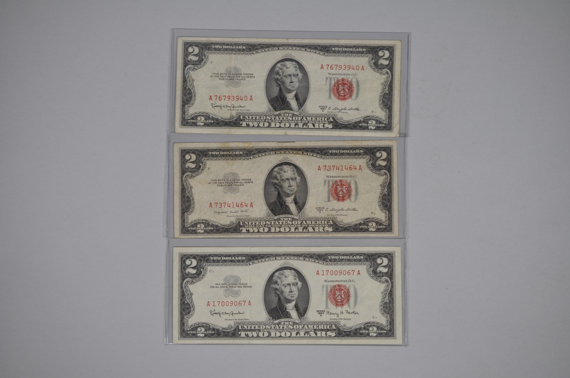 Assorted Small Type $2 Red Seal Notes, photo 2 of 20