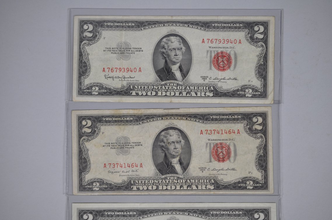Assorted Small Type $2 Red Seal Notes, photo 3 of 20