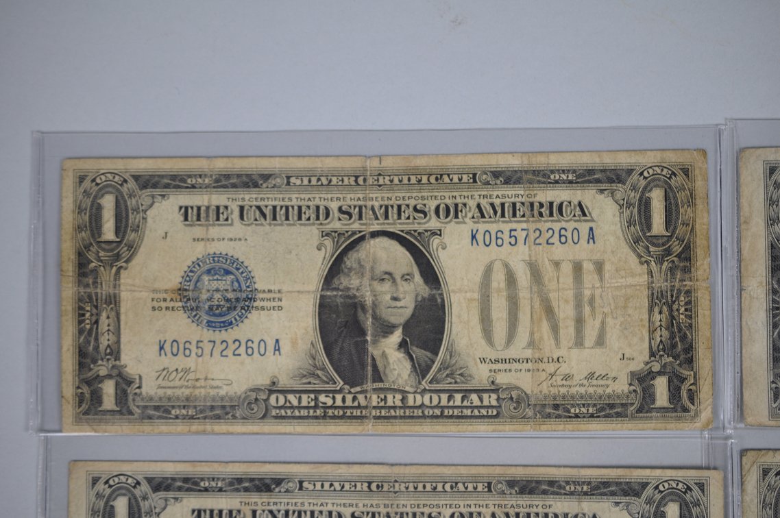 1928 One Dollar Blue Silver Certificate & 1935 Brown Hawaii, photo 2 of 15