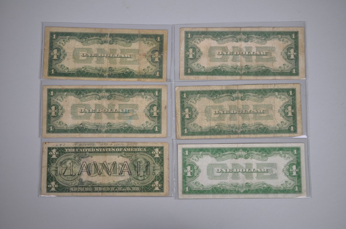 1928 One Dollar Blue Silver Certificate & 1935 Brown Hawaii, photo 9 of 15