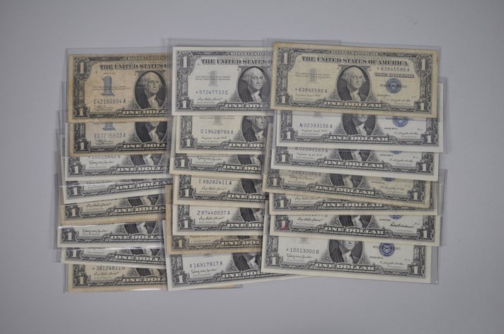 1934 & 1957 $1 Blue Silver Certificates, Star Bills