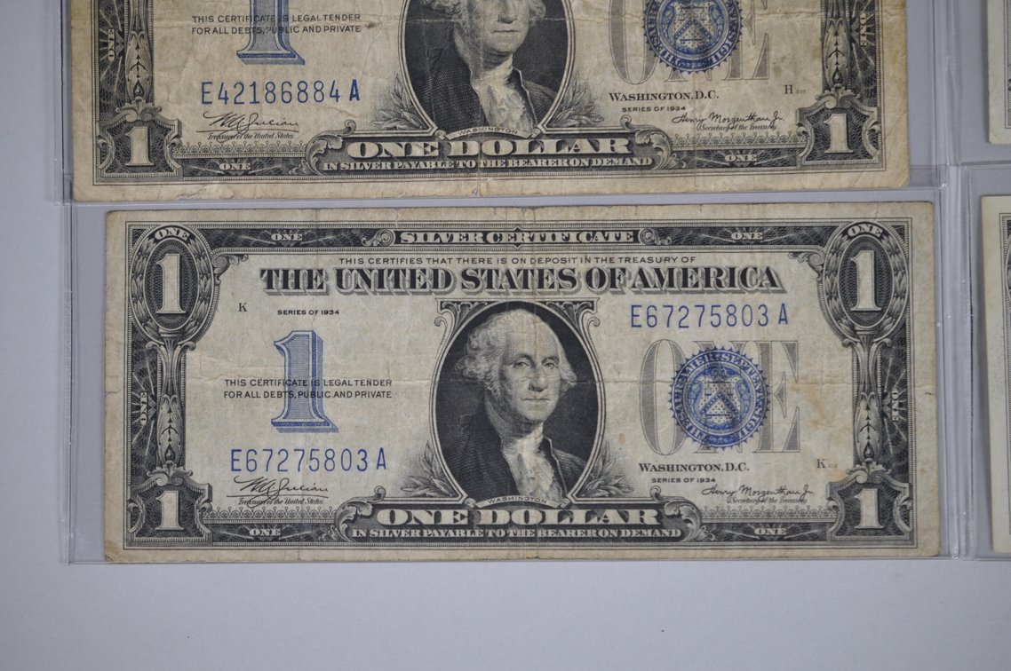 1934 & 1957 $1 Blue Silver Certificates, Star Bills, photo 10 of 20