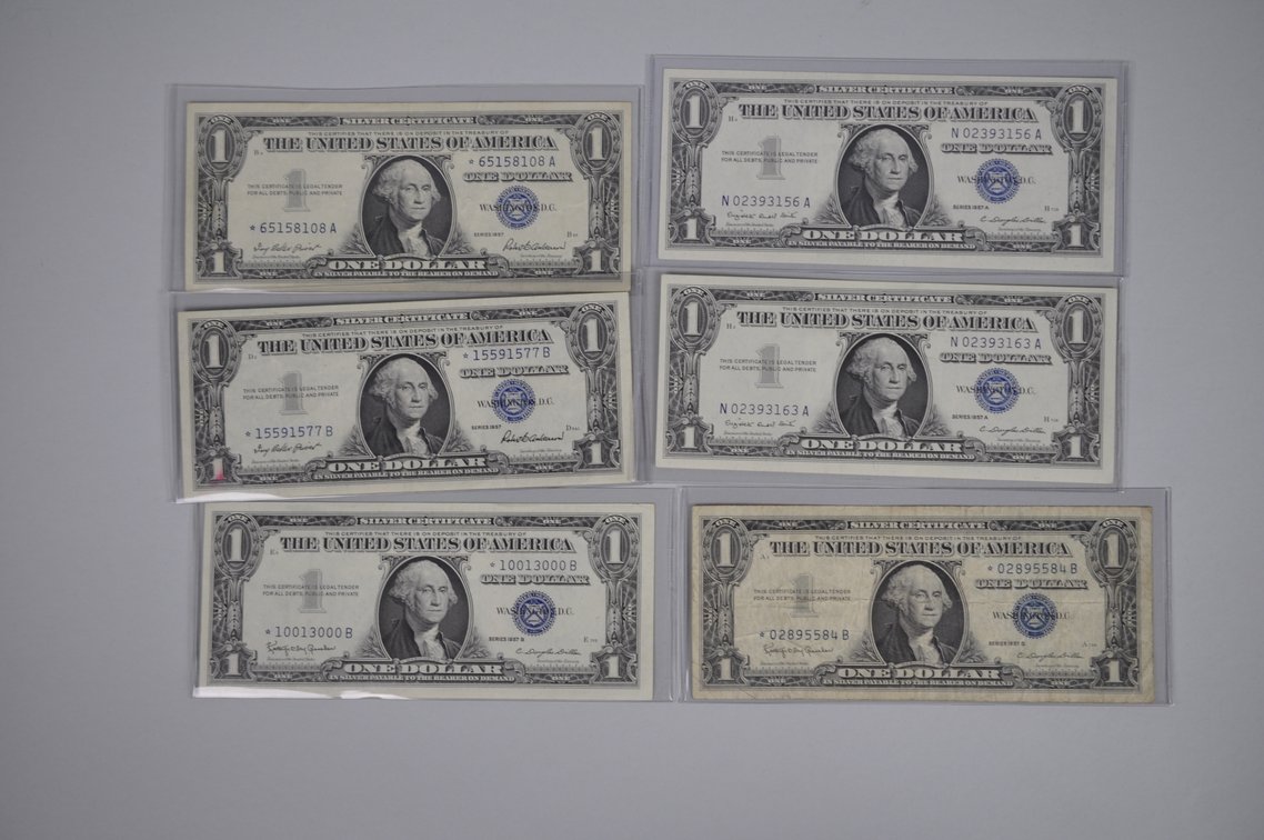 1934 & 1957 $1 Blue Silver Certificates, Star Bills, photo 5 of 20