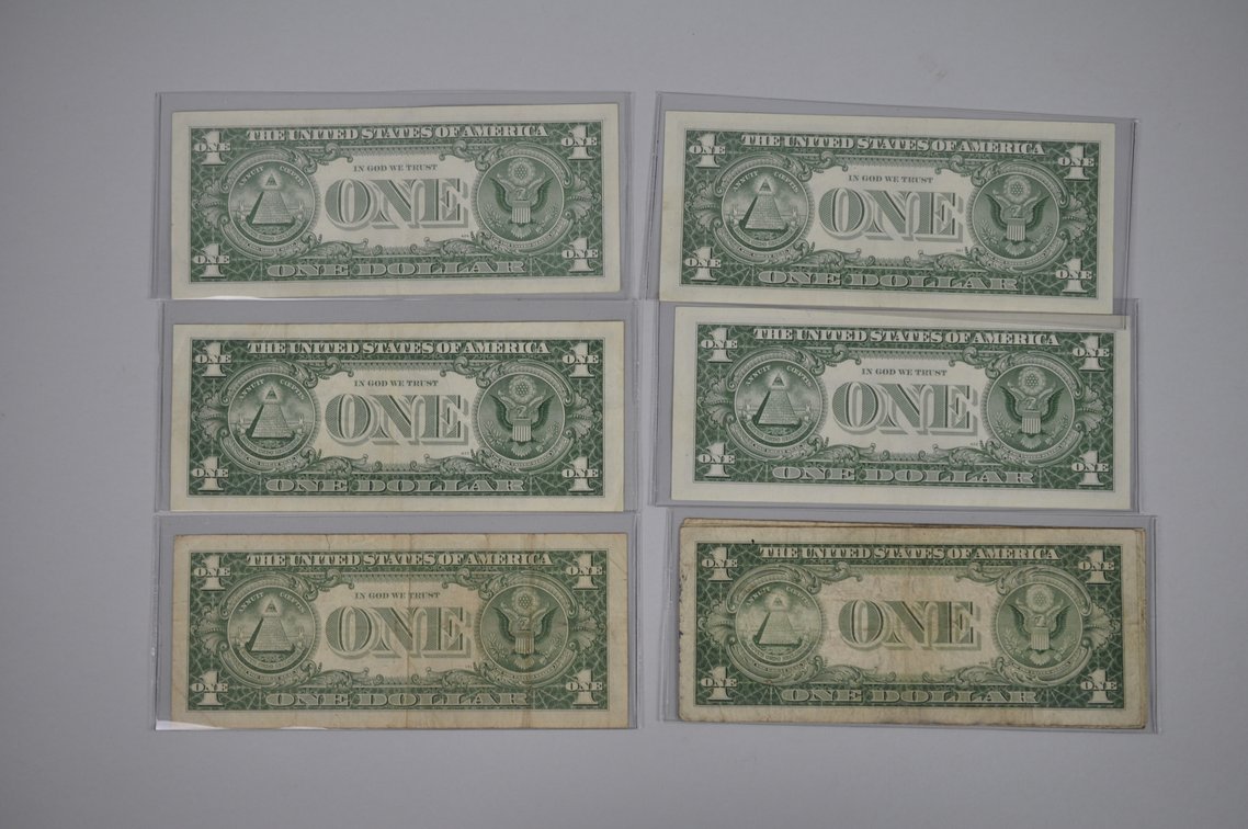 1934 & 1957 $1 Blue Silver Certificates, Star Bills, photo 3 of 20