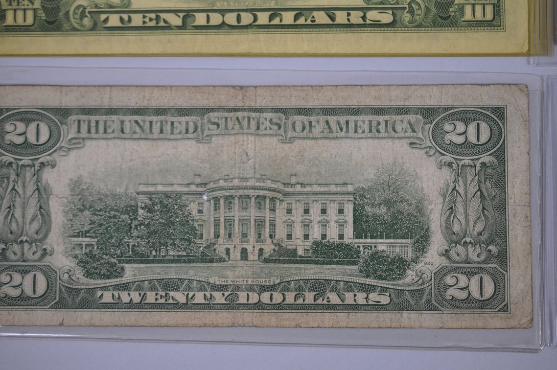 1950 & 1953 Small Type $10 & $20 Blue/Green Seals, photo 11 of 13