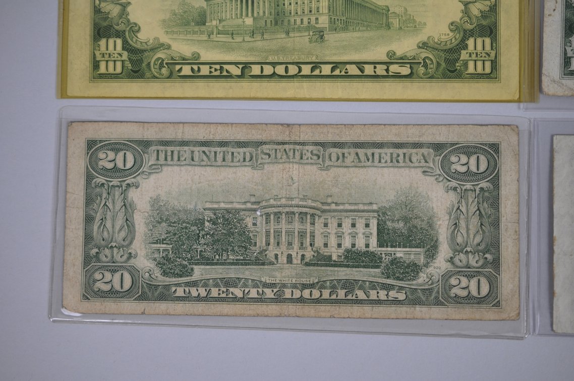 1950 & 1953 Small Type $10 & $20 Blue/Green Seals, photo 10 of 13