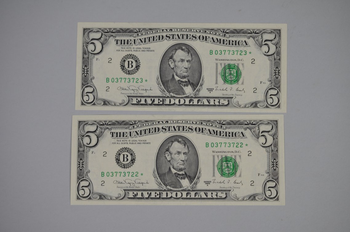 $1/$5 Star Notes & Concurrent Serial Numbers, photo 11 of 20