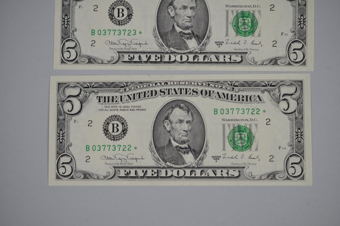 $1/$5 Star Notes & Concurrent Serial Numbers, photo 13 of 20