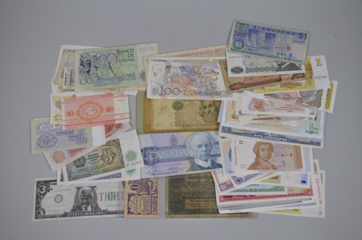  Assorted Foreign Banknotes of Various Countries