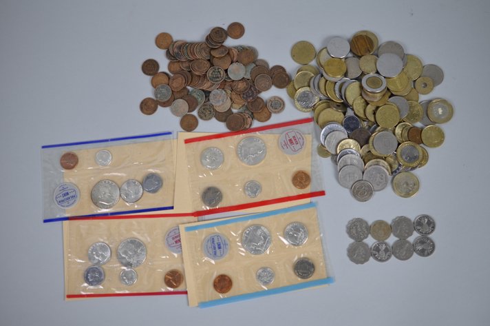 Assorted Coins, Tokens & 1962–63 Unc. Sets