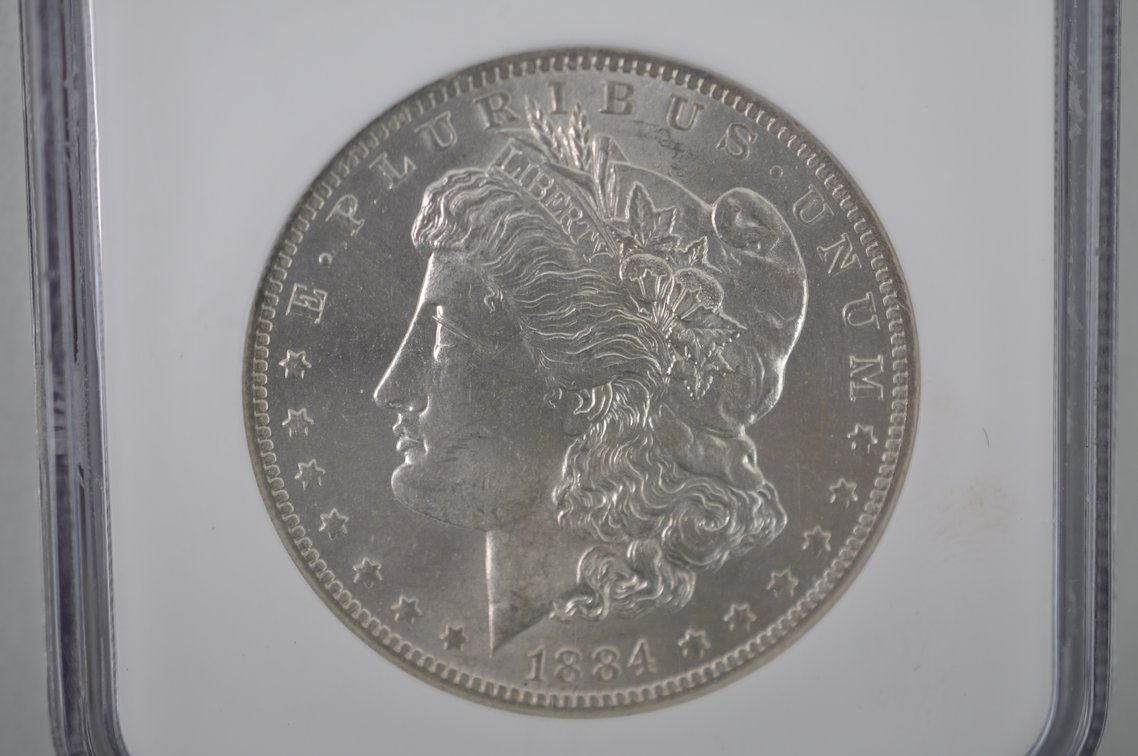1884-O Morgan Silver Dollar Graded, photo 3 of 4