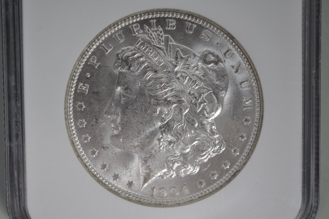 1904-O Morgan Silver Dollar Graded NGC MS62, photo 3 of 4