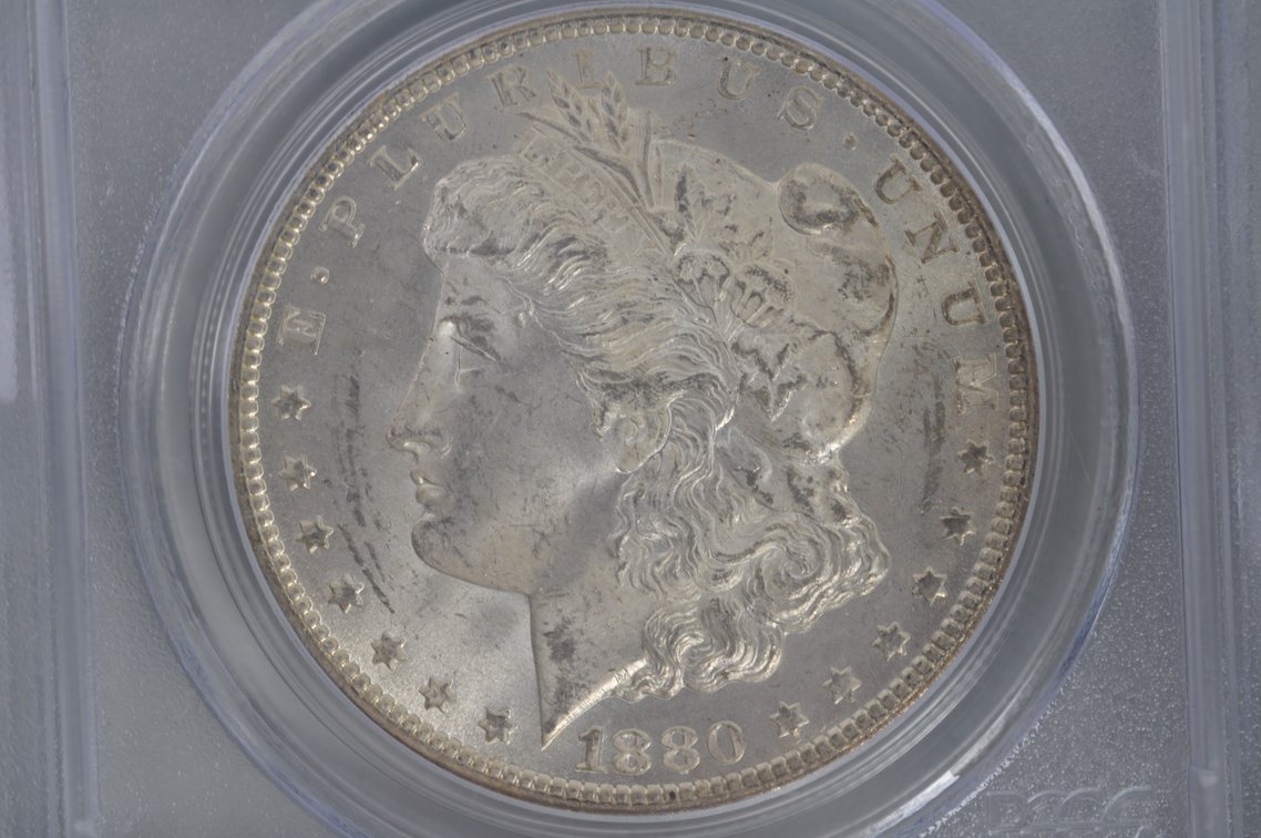 1880-CC Morgan Silver Dollar Graded PCGS MS64, photo 3 of 4