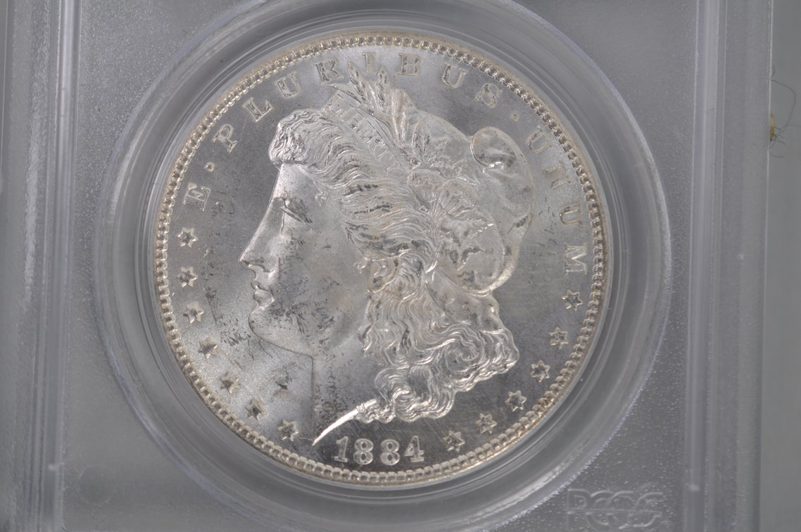 1884-CC Morgan Silver Dollar PCGS MS63, photo 3 of 4