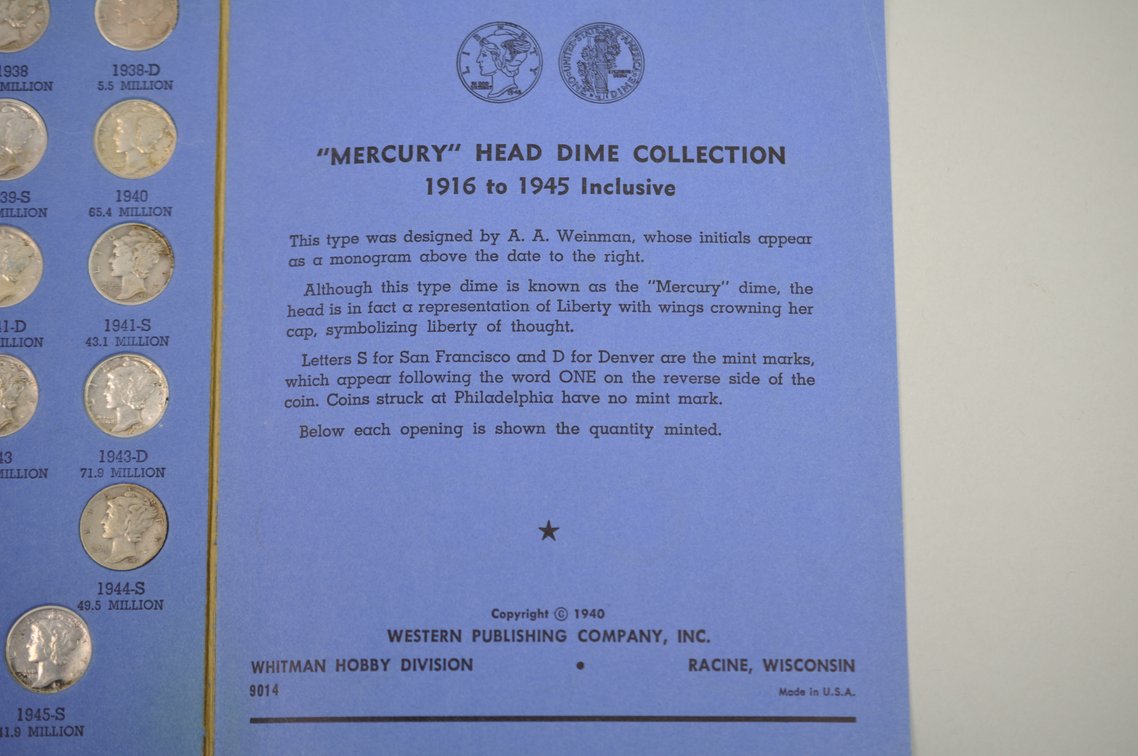 1916-1945 Mercury Dime Whitman Folder, photo 7 of 9