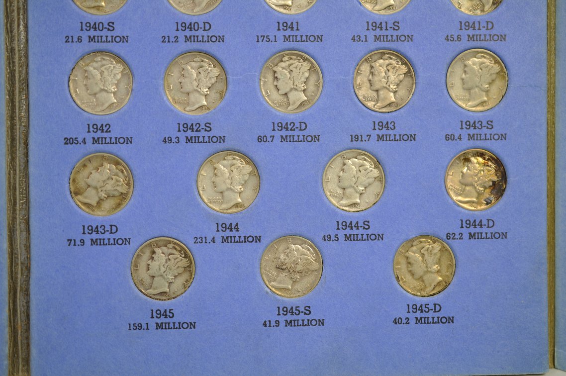 Mercury Head Dime Collection in Album, photo 6 of 9