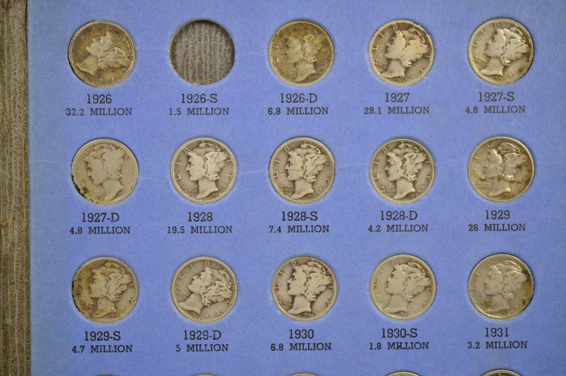 Mercury Head Dime Collection in Album, photo 3 of 9