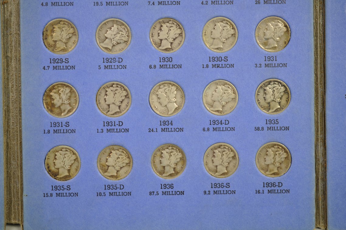 Mercury Head Dime Collection in Album, photo 4 of 9