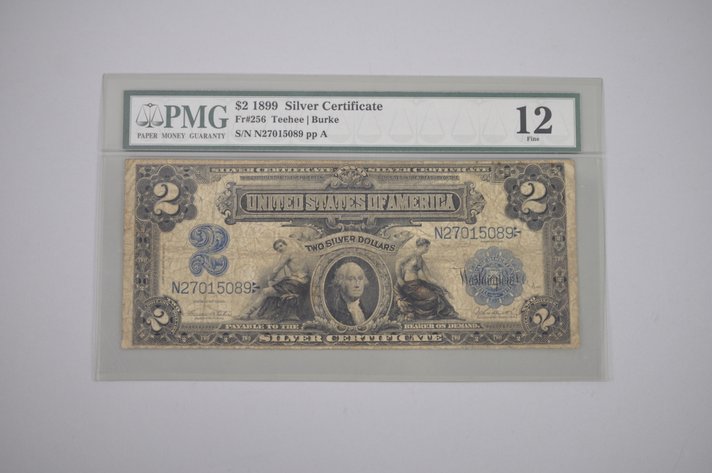 1899 Two Dollar Silver Certificate United States Banknote