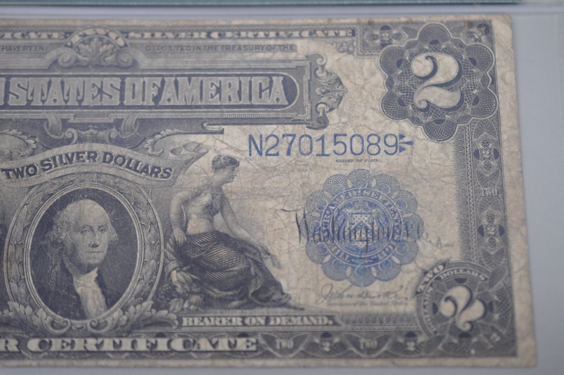 1899 Two Dollar Silver Certificate United States Banknote, photo 4 of 6