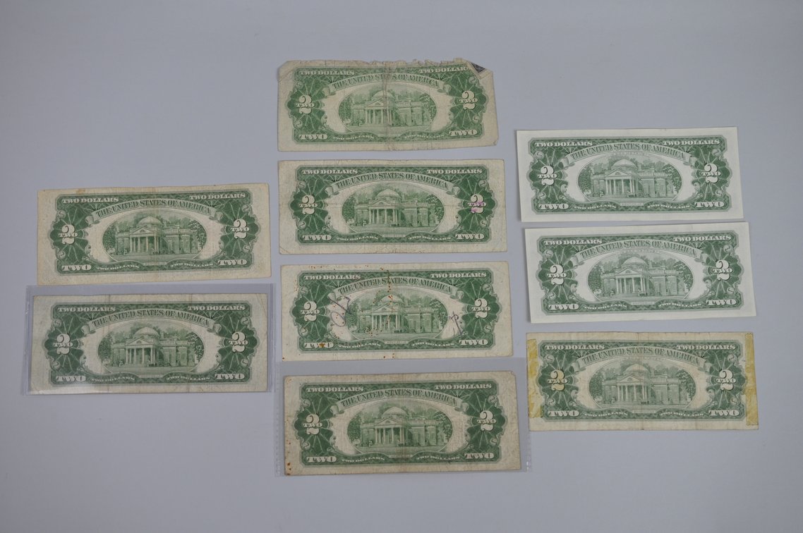 Two Dollar United States Notes Red Seal Bill 1928-1963, photo 2 of 8