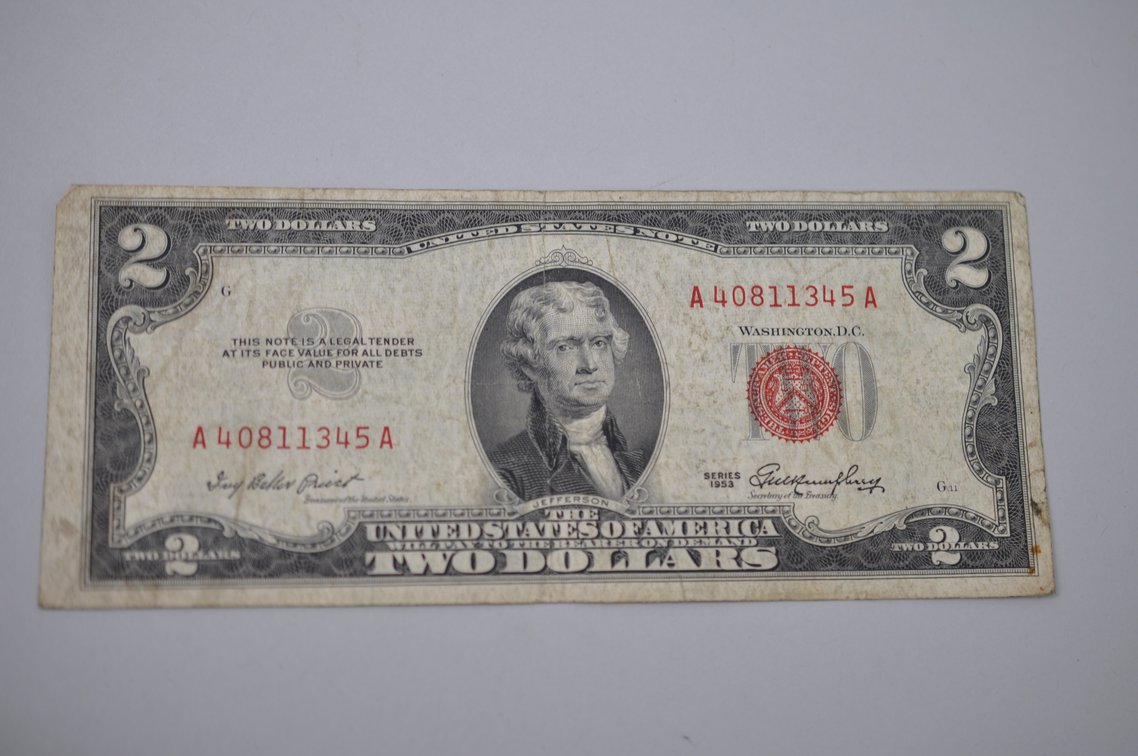 Two Dollar United States Notes Red Seal Bill 1928-1963, photo 5 of 8