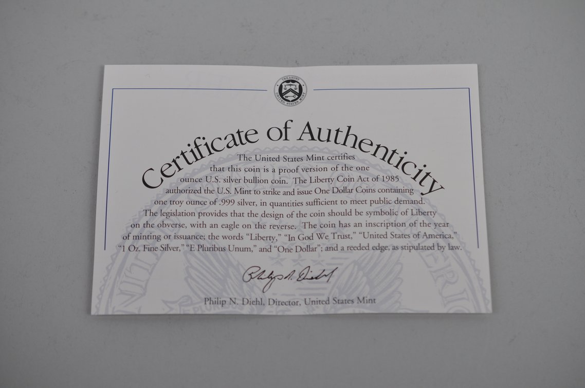 1998 American Silver Eagle Proof, photo 4 of 4