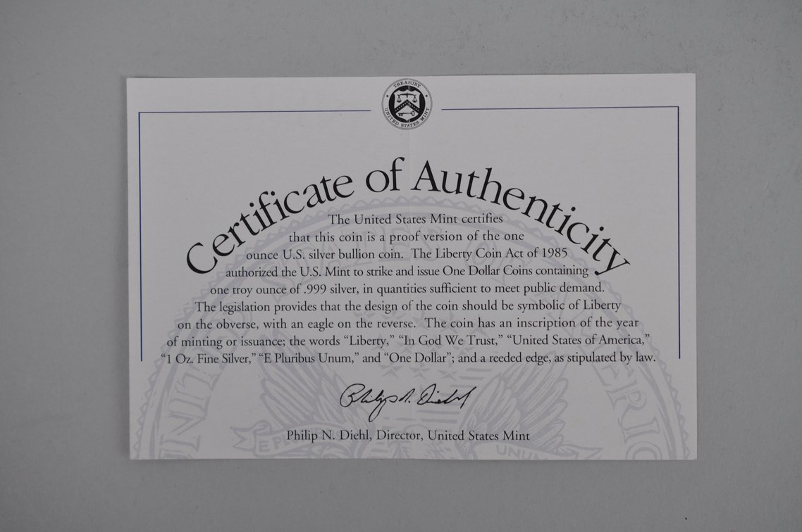 1995 American Silver Eagle Proof, photo 4 of 4